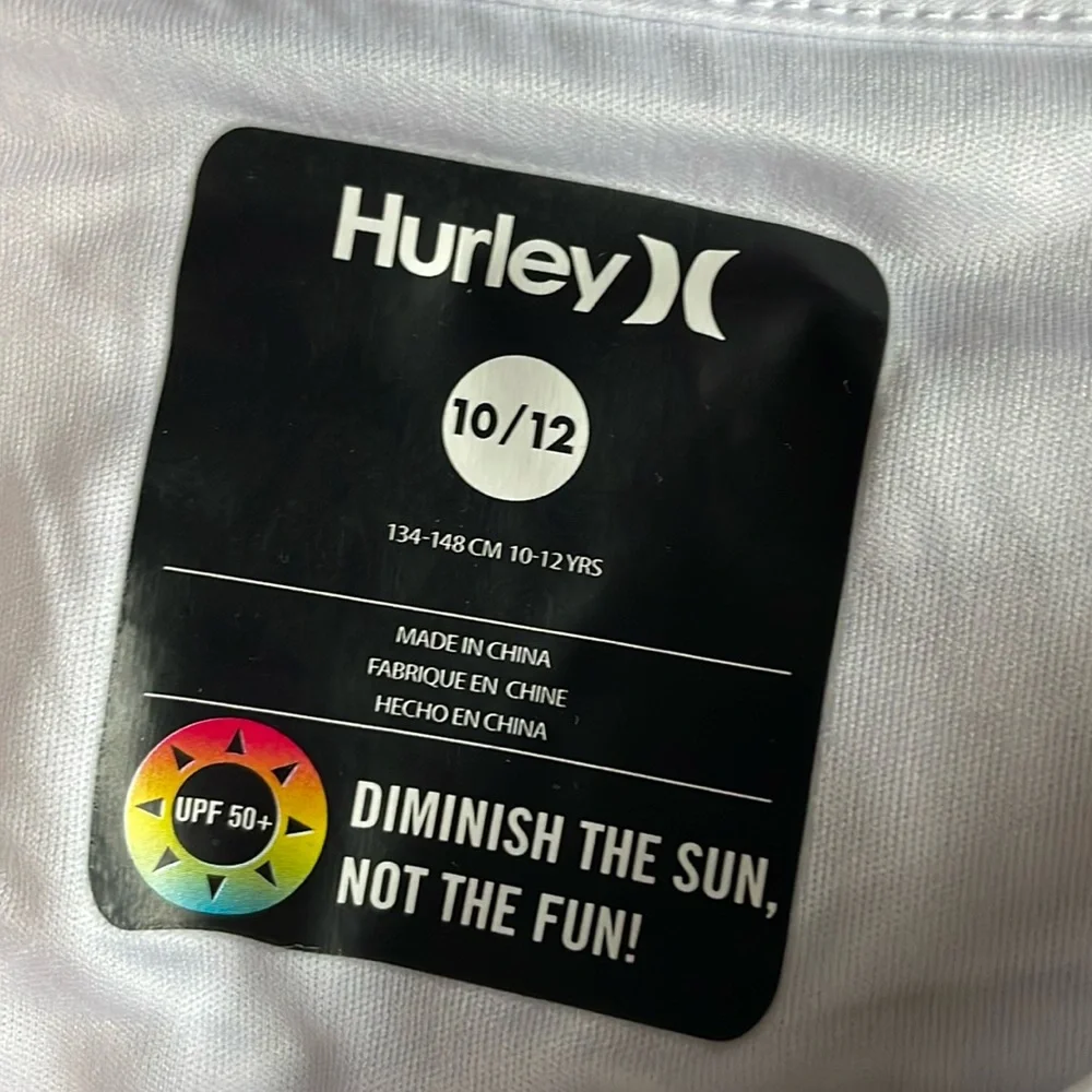 Hurley Girls' Long Sleeve Dri-Fit UPF 50+ Shirt - Sz 10/12